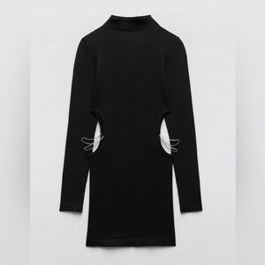 Zara rhinestone mini dress side cutouts